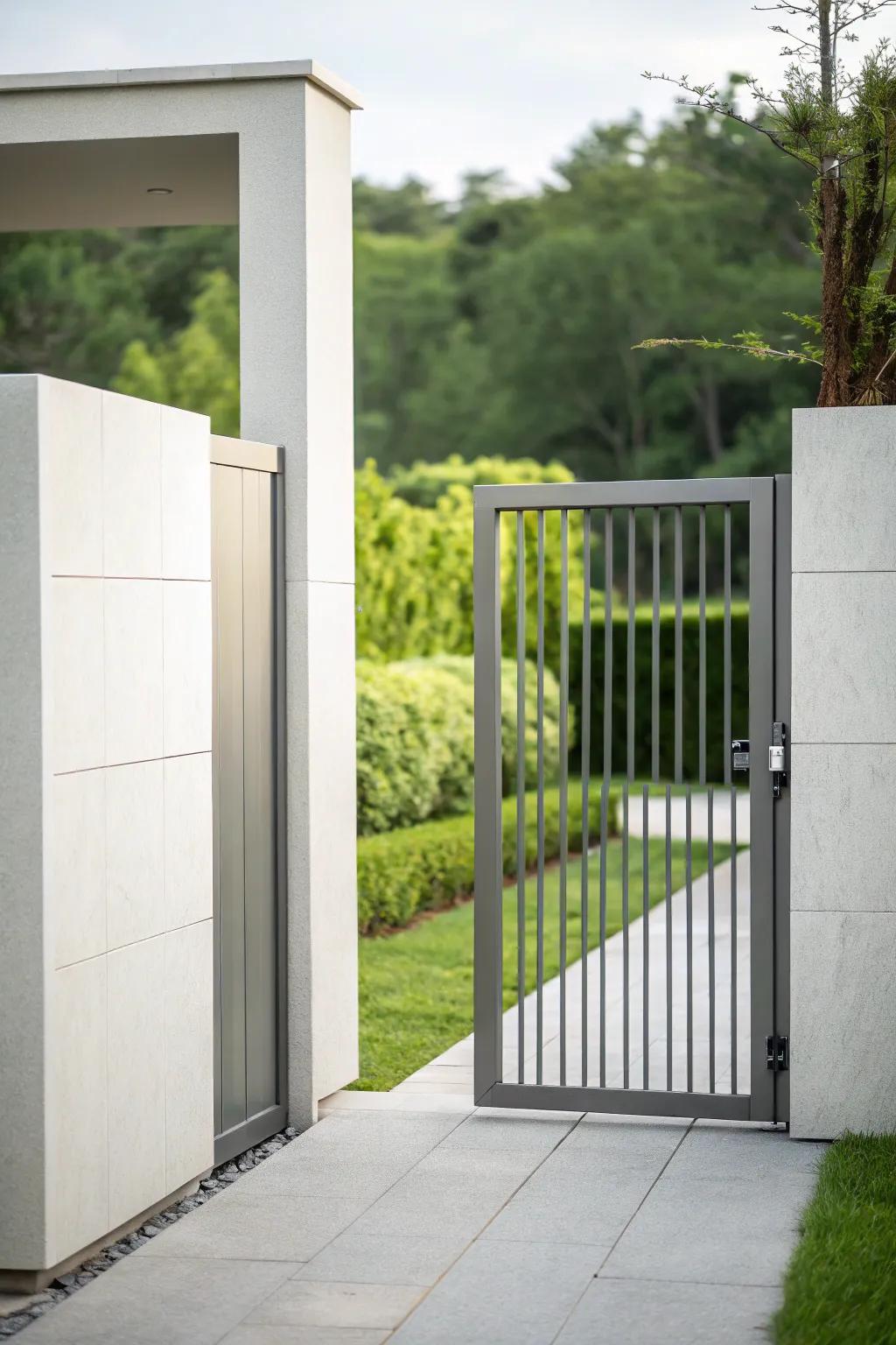 A sleek, modern gate with minimalist aesthetics.