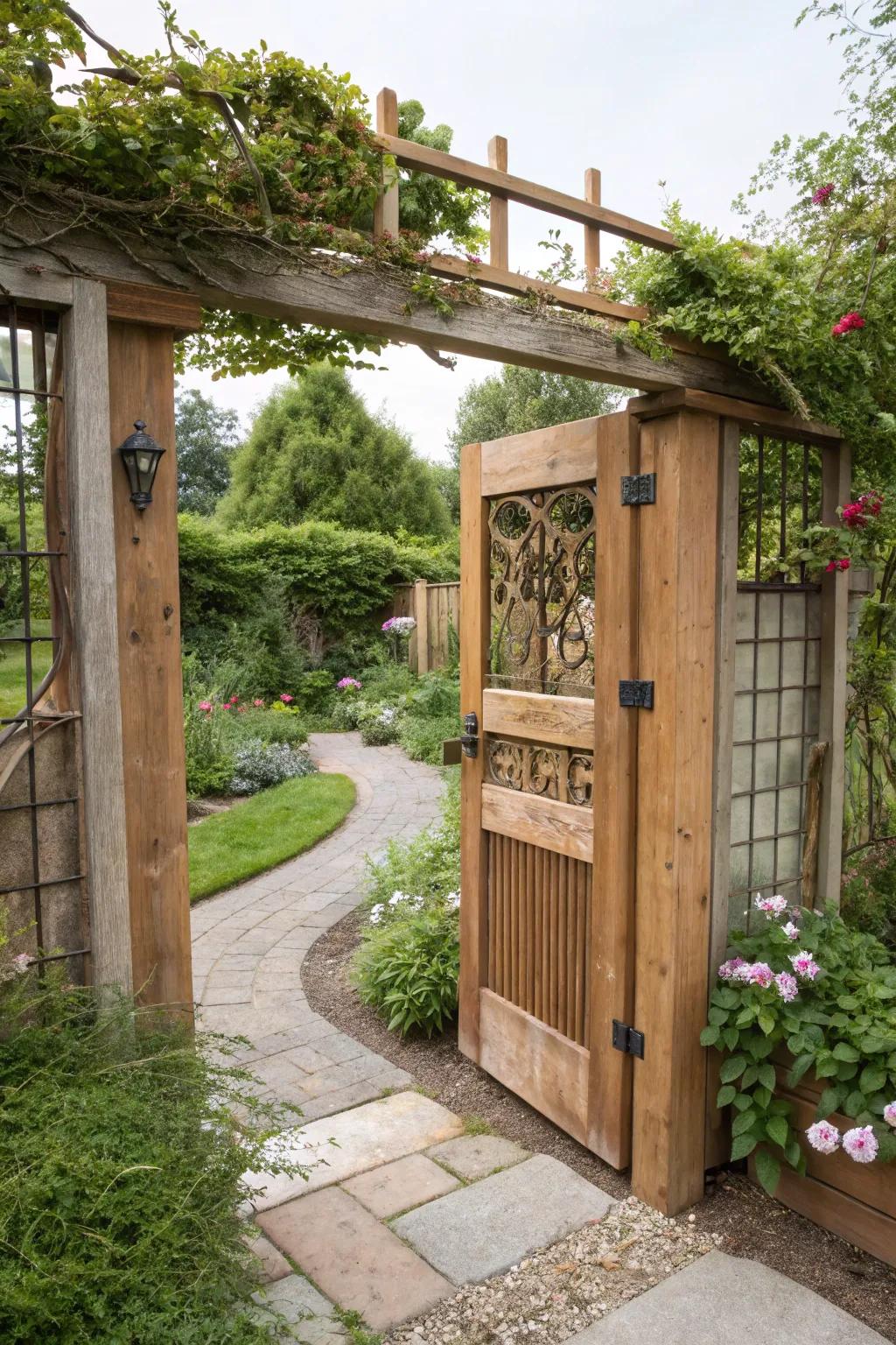 An eco-friendly gate crafted from sustainable materials.