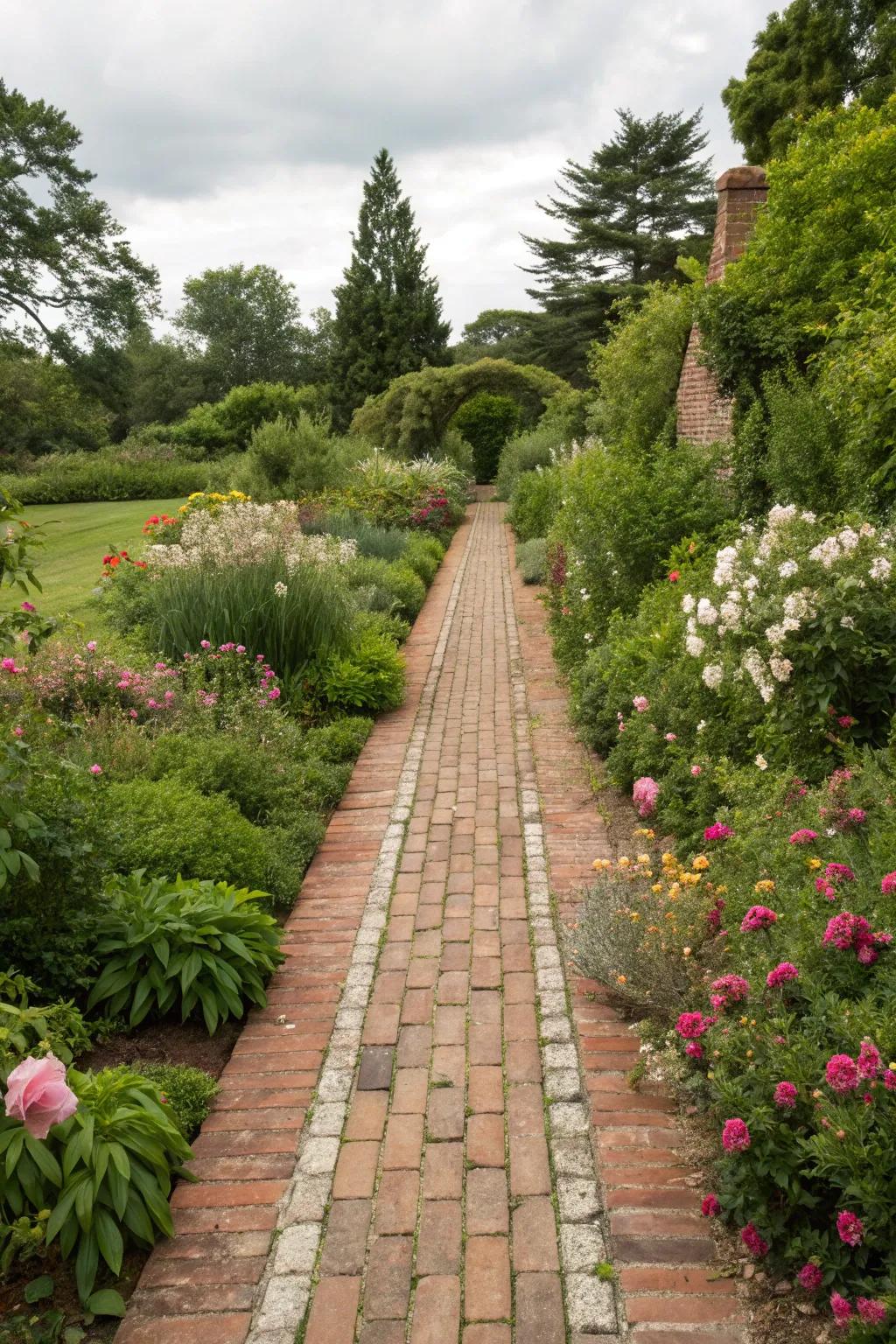 Embrace timeless elegance with brick and paver edging.