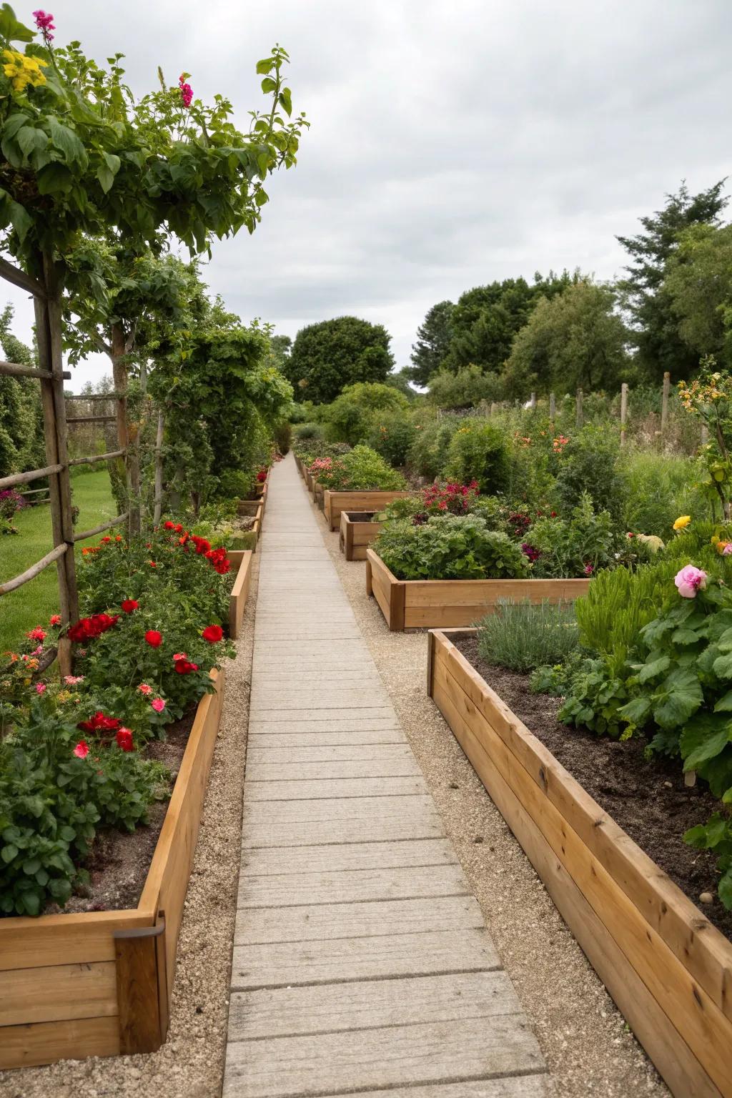 Create structured beauty with raised bed borders.