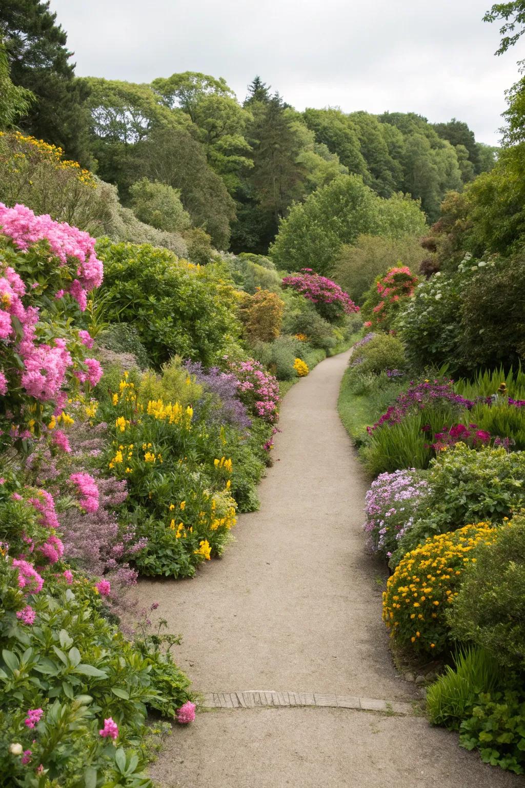 Add a burst of vibrancy with floral path accents.