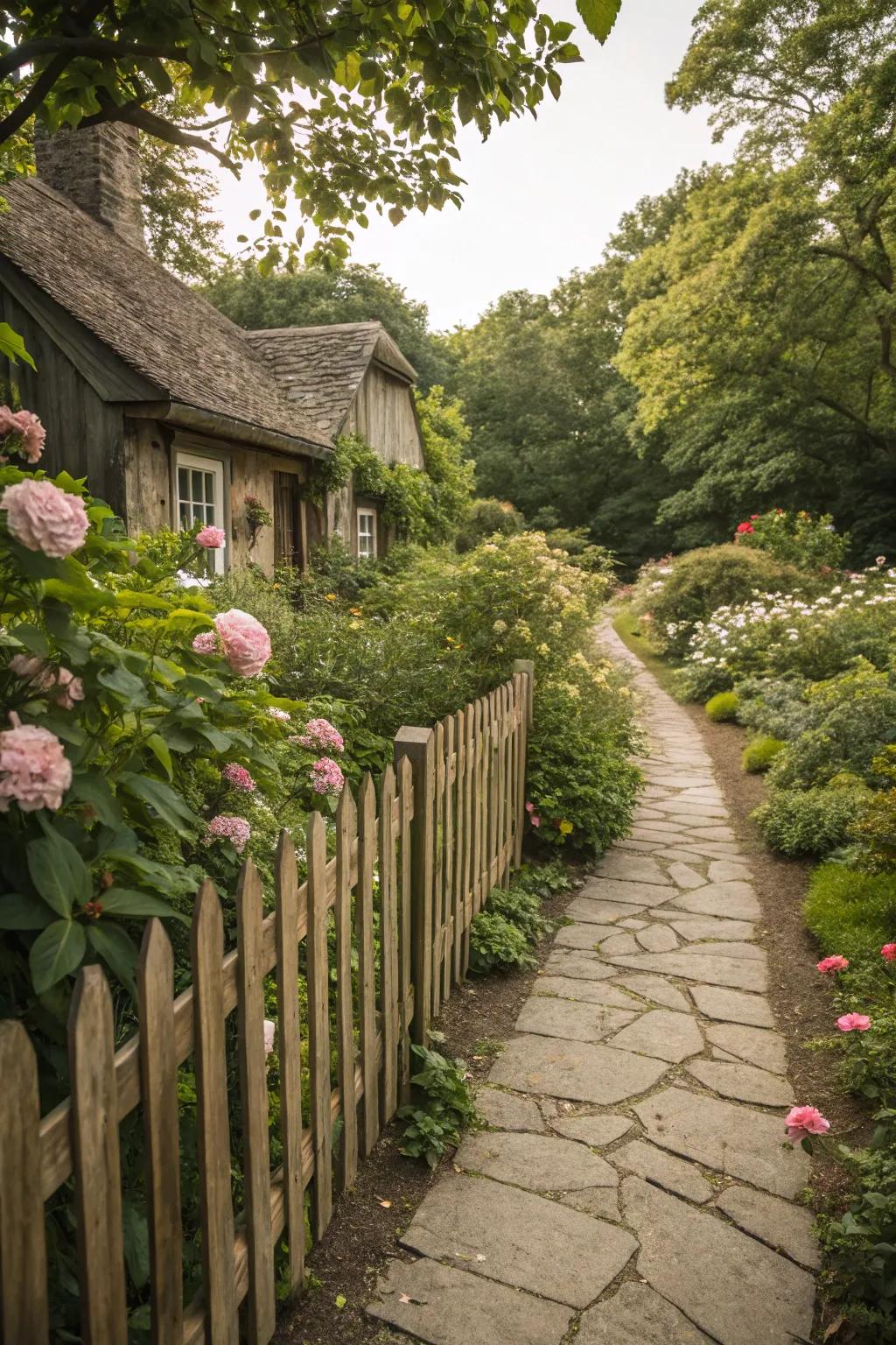 Add cottage charm with a mini fence path edge.
