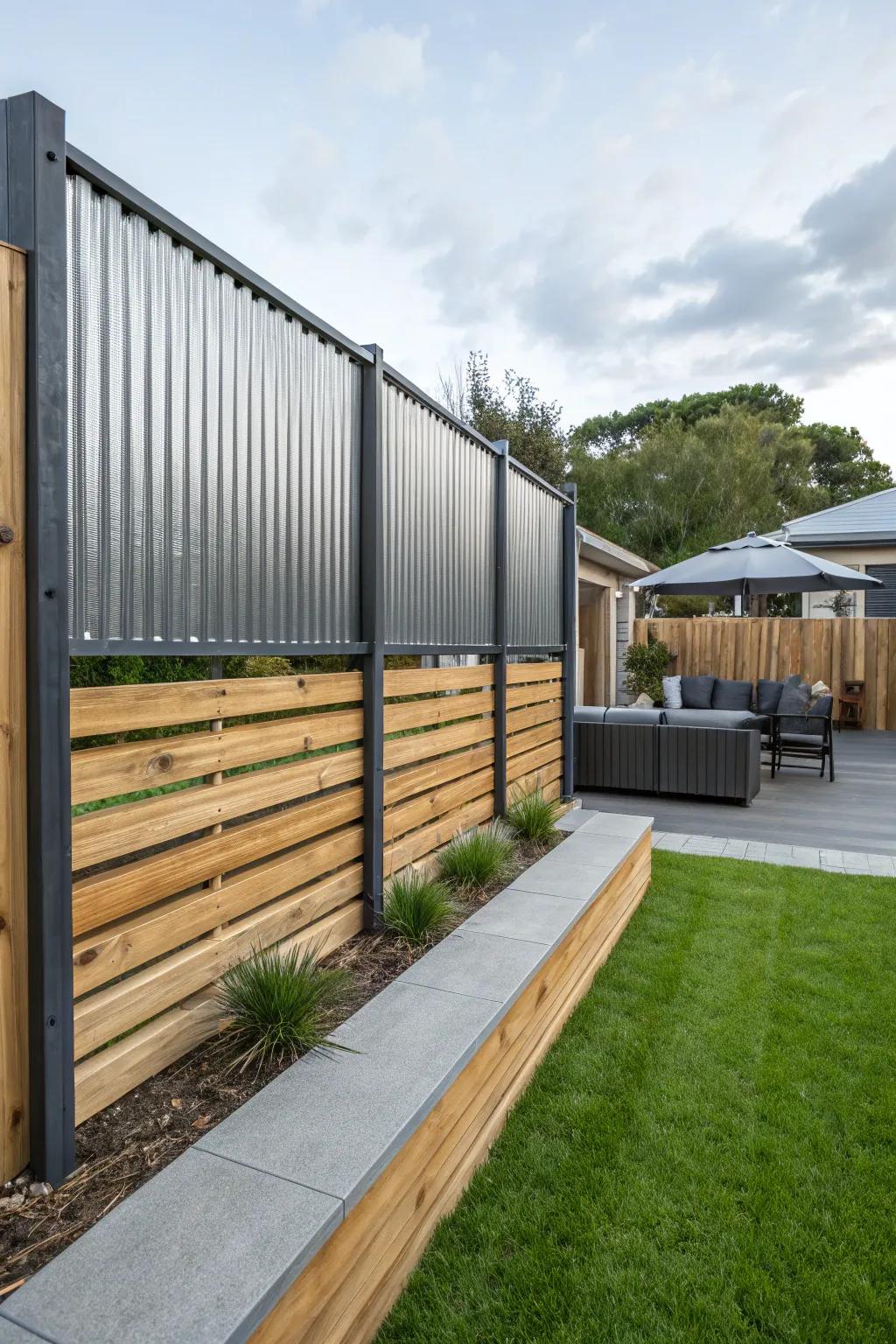 Industrial meets modern with corrugated metal.