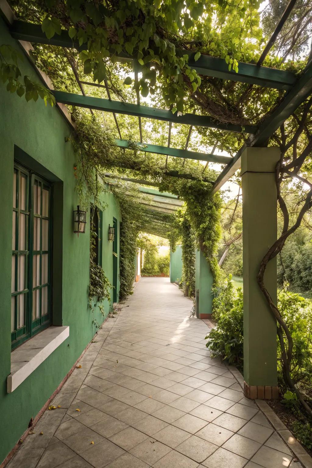 Green walls providing privacy and natural beauty.