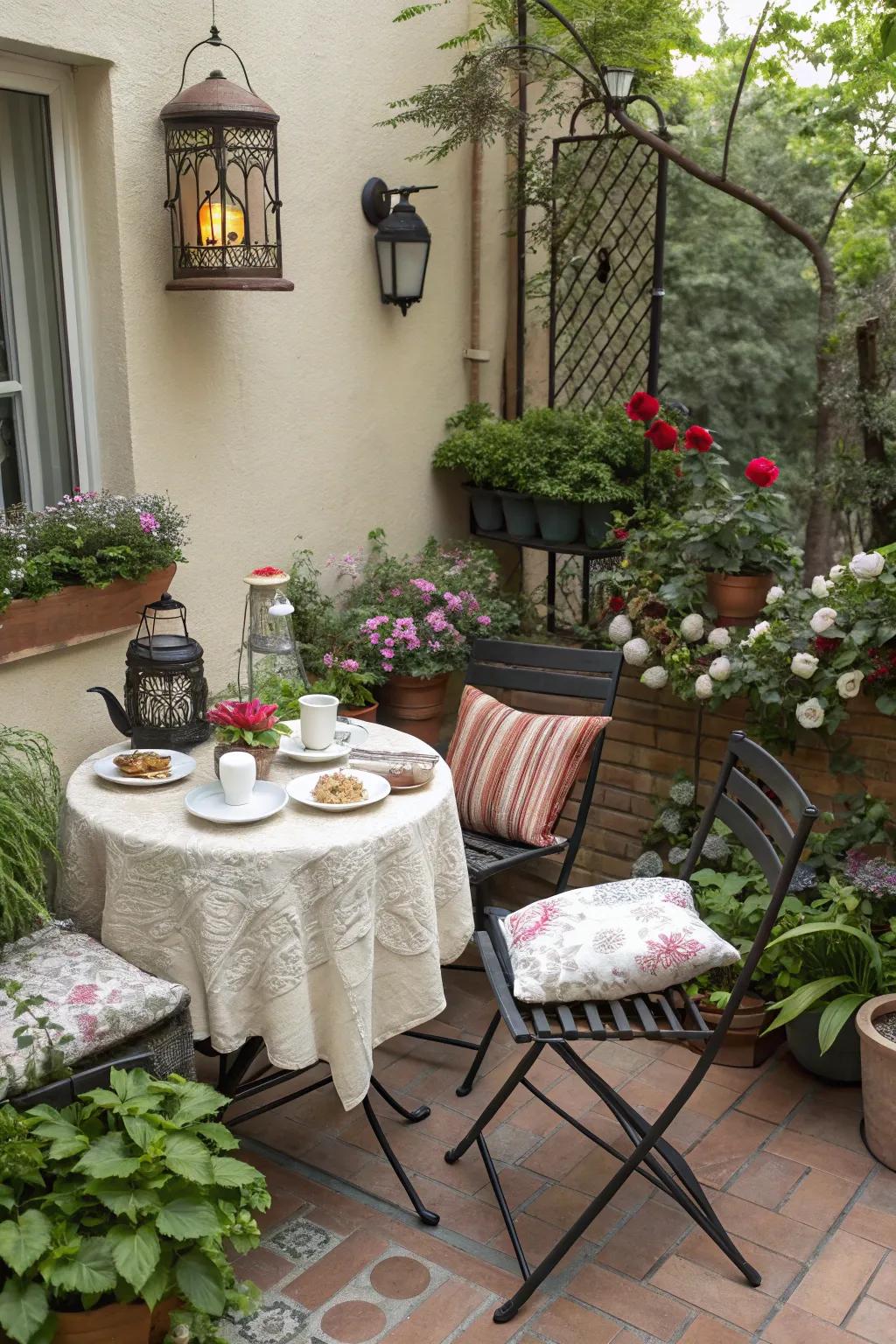 A bistro nook is perfect for intimate meals or a quiet morning coffee.