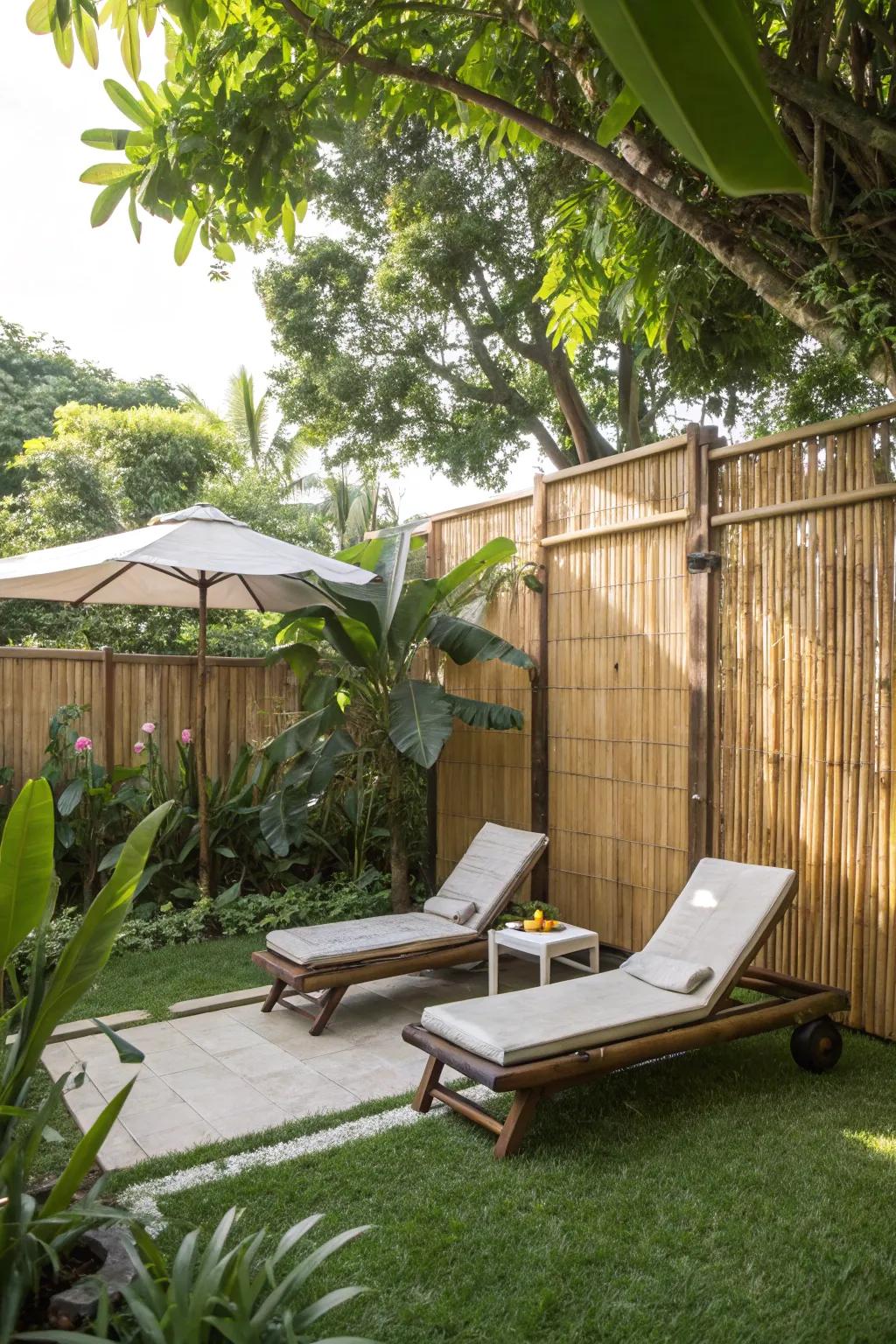 Bask in privacy with stylish and natural screens.