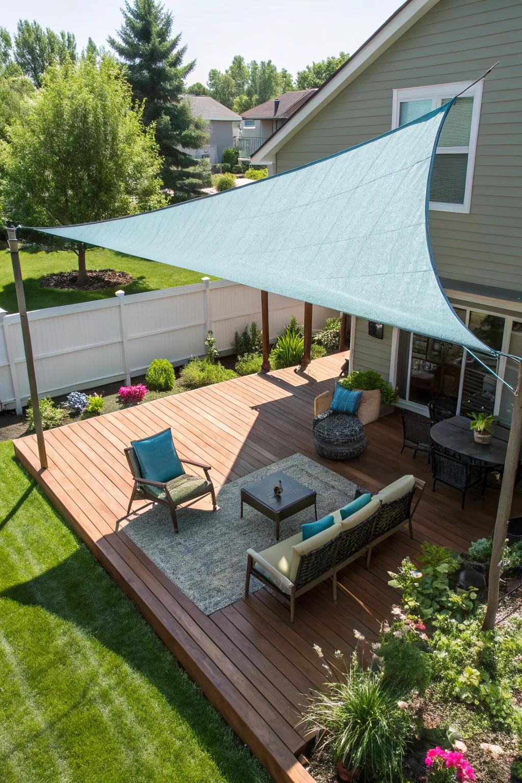 Stay cool and stylish with a beautiful shade sail.