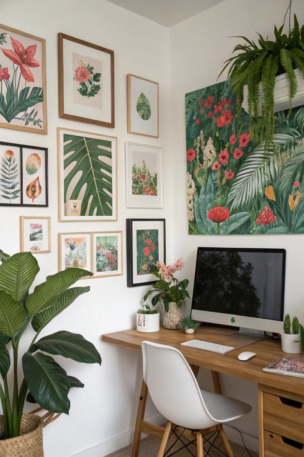 Botanical prints bring the beauty of the garden indoors.