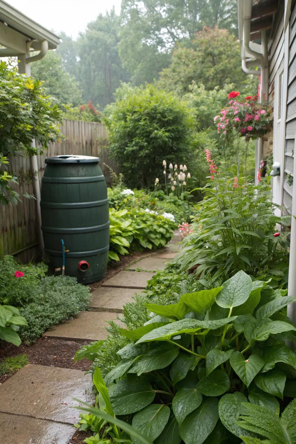 Conserve resources with a practical rainwater collection system.