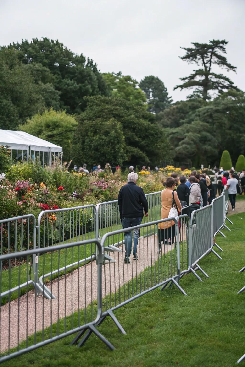Sturdy and reliable portable metal barriers.