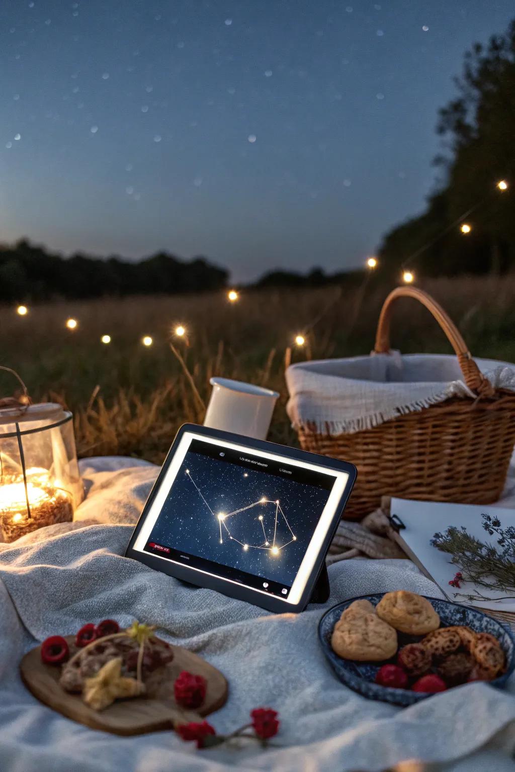 Virtual stargazing brings the night sky to your indoor picnic.