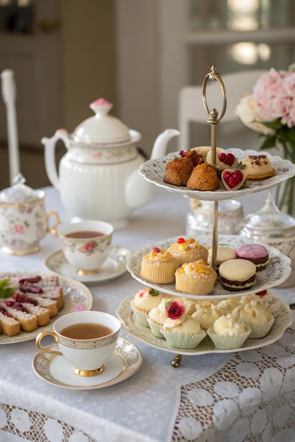 A charming high tea setup for a unique picnic experience.