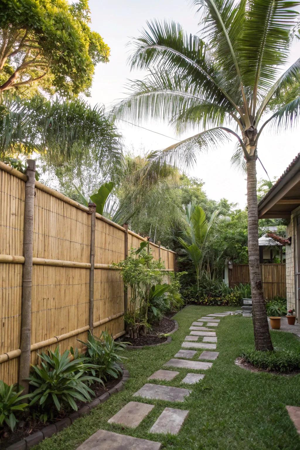Bamboo roll-up fences bring a slice of paradise to your home.