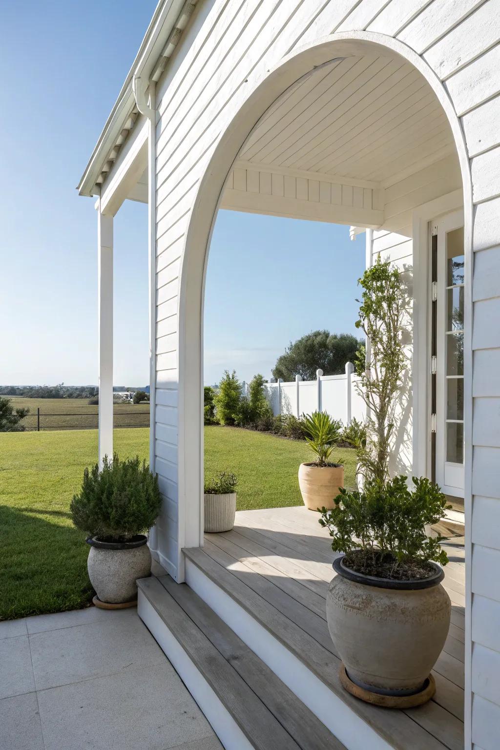 Understated elegance with minimalist arches.