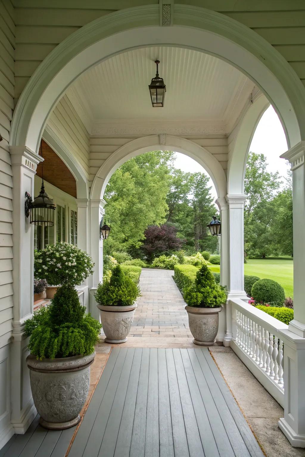 Balanced beauty with symmetrical arches.