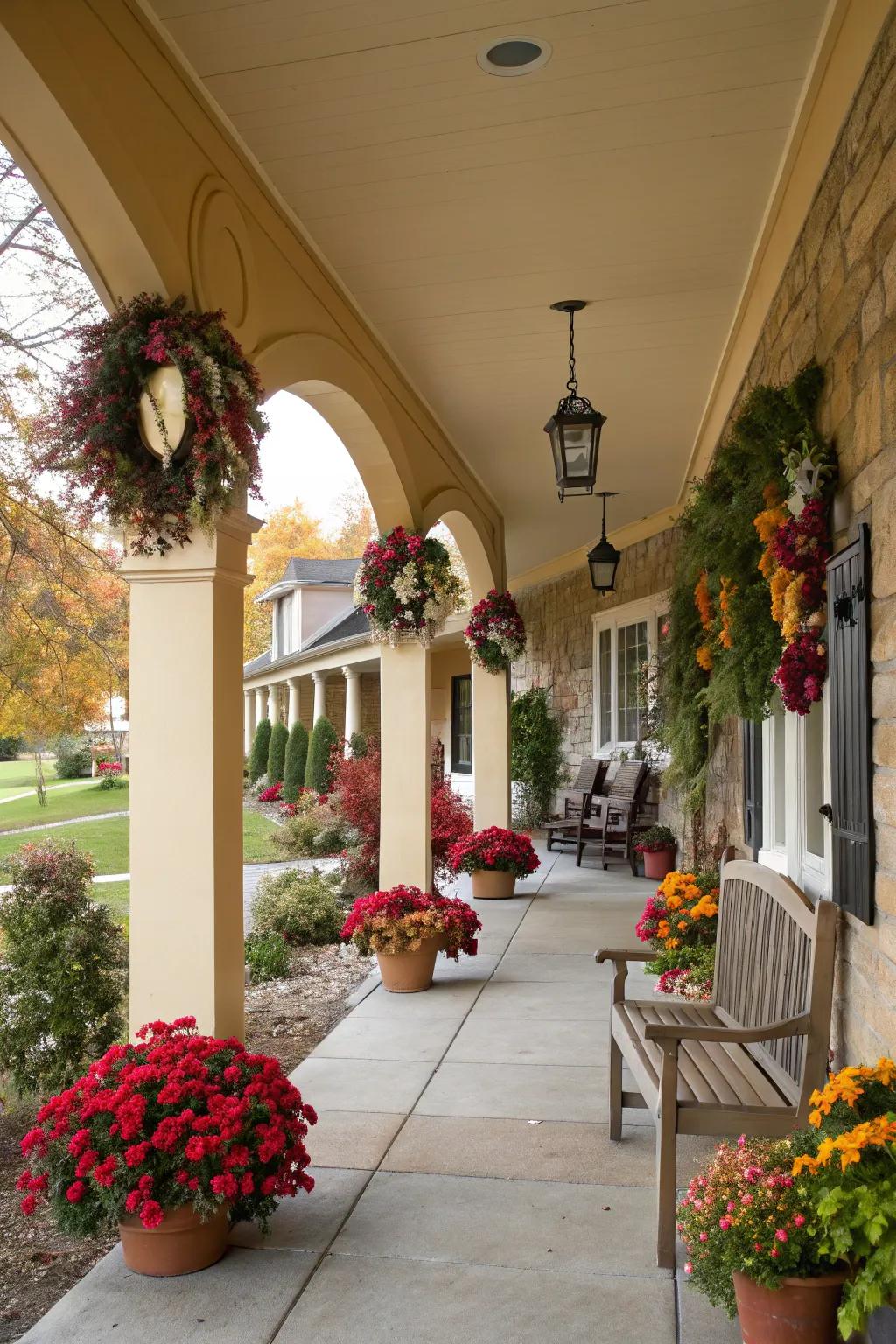 Festive touch with seasonal decor.