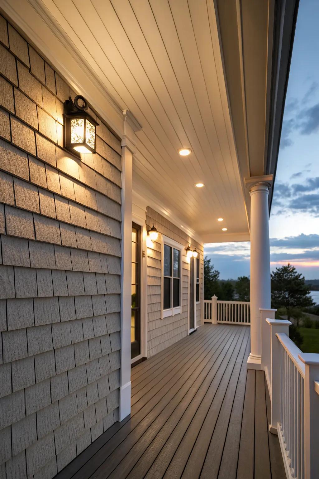 Fiber cement adds texture and durability to your porch.
