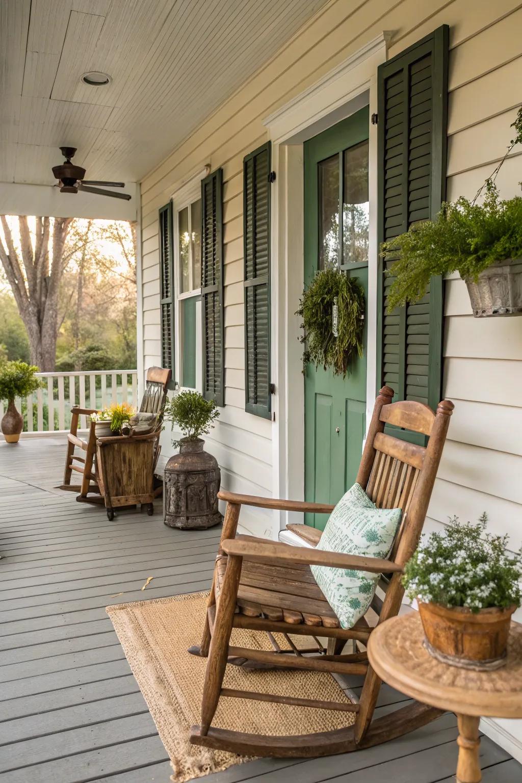 Painted shiplap offers a cozy, farmhouse vibe.