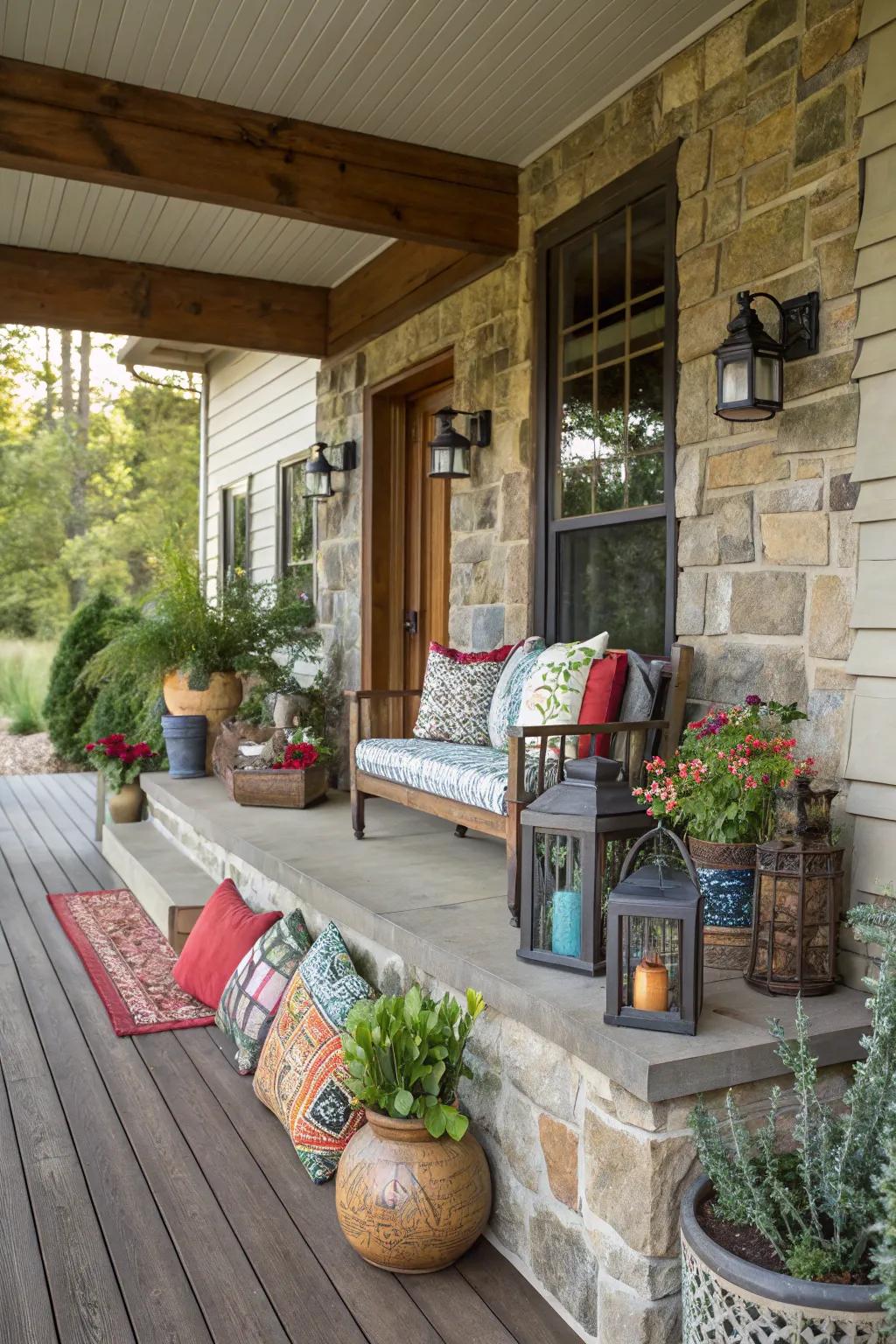 Mixing materials adds depth and interest.