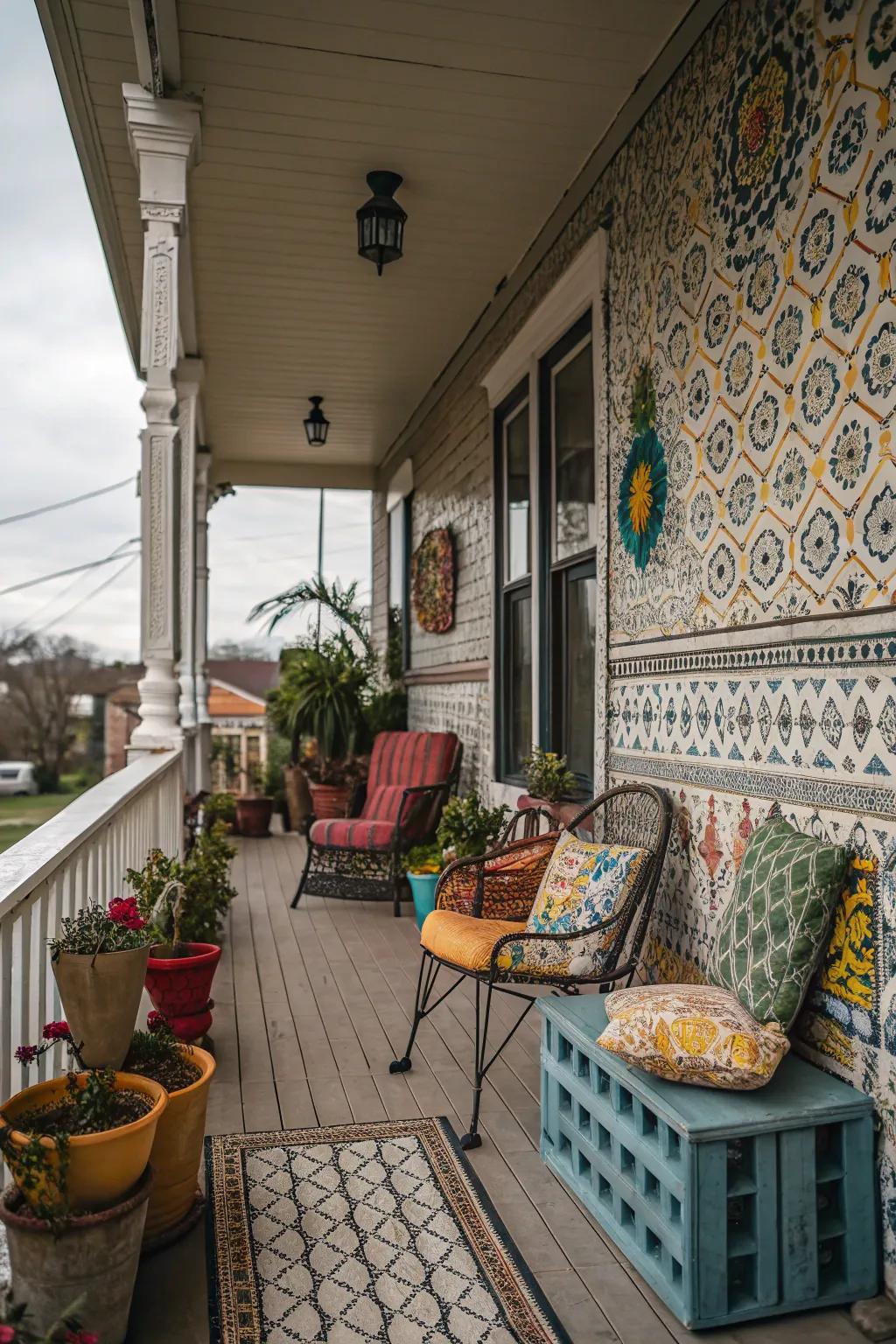 Patterned tiles add a striking, unique touch.