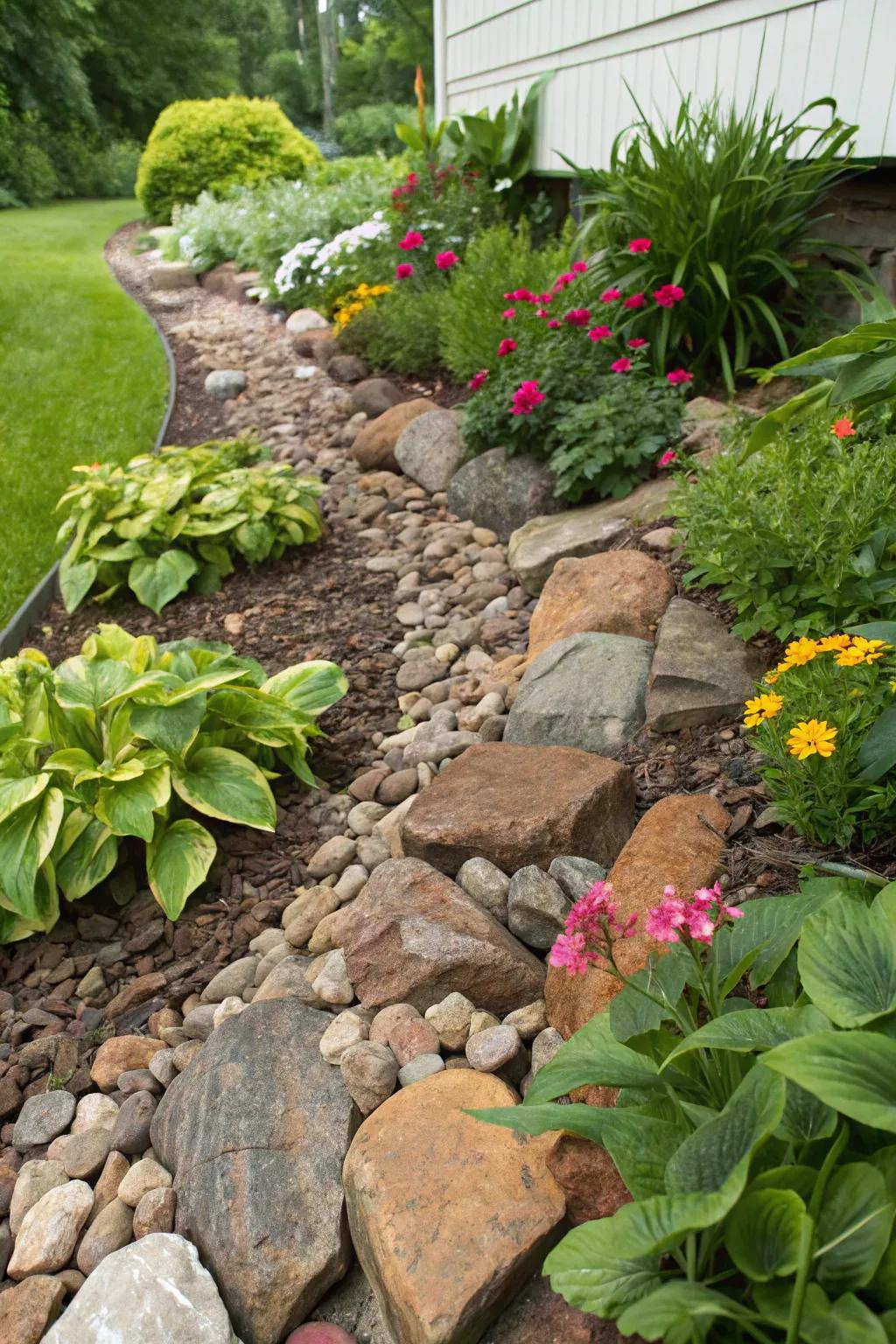 Rock mulch offers a fresh alternative.