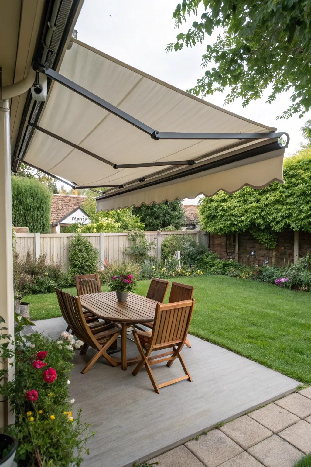 Versatile retractable awnings for any weather.