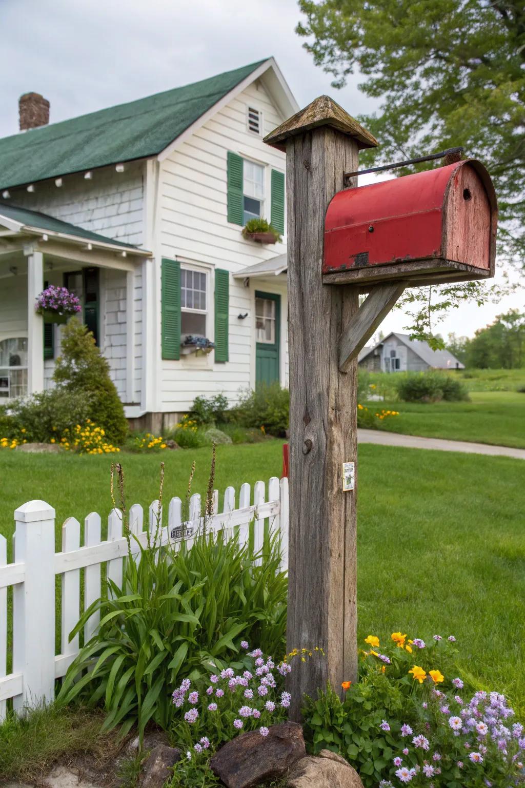 Rustic farmhouse charm for your mailbox post.