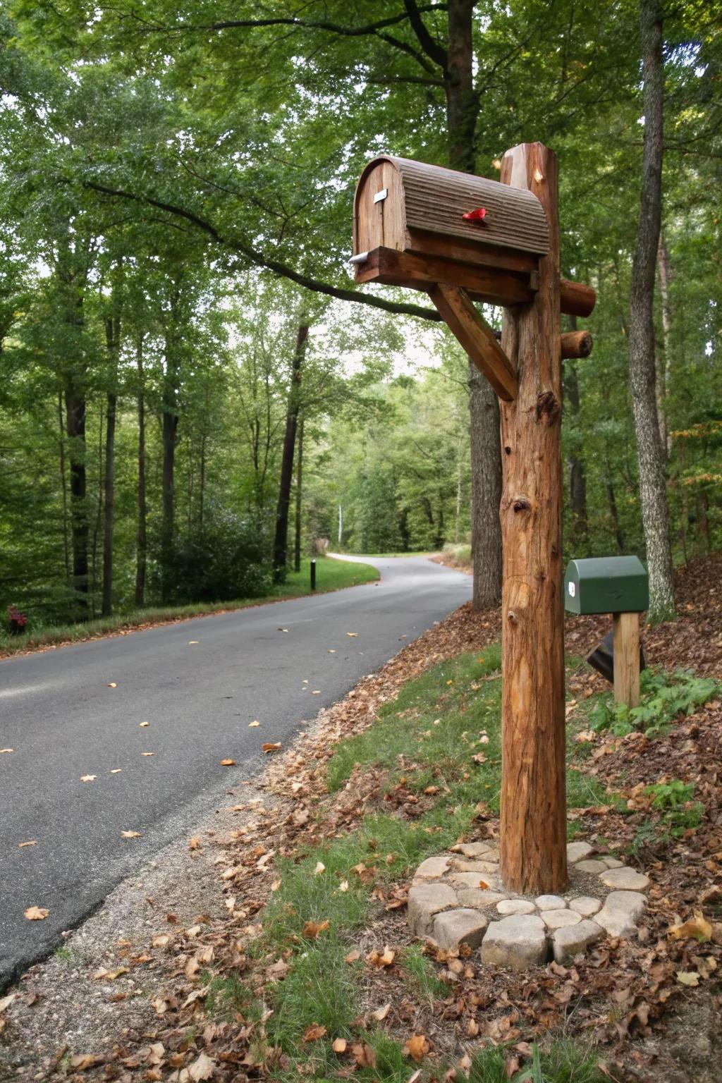 Bring the forest to your front yard with nature-inspired logs.