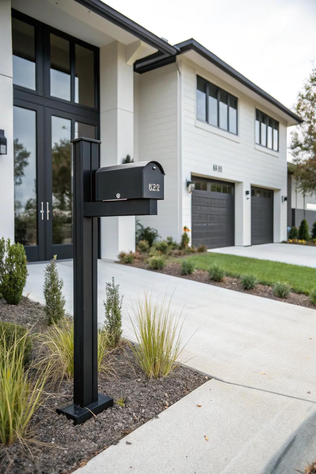 Embrace simplicity with a modern minimalist mailbox post.