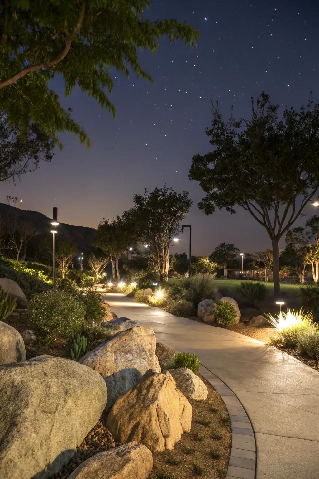Uplighting adds drama to your landscape.