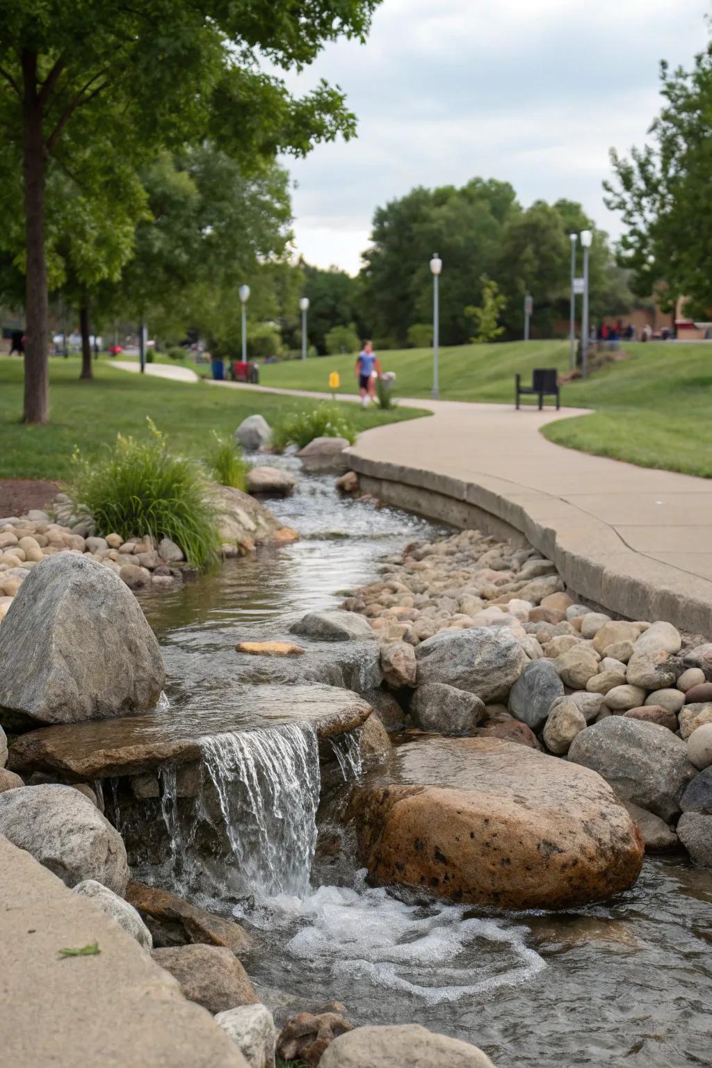 Water features bring peace and tranquility.
