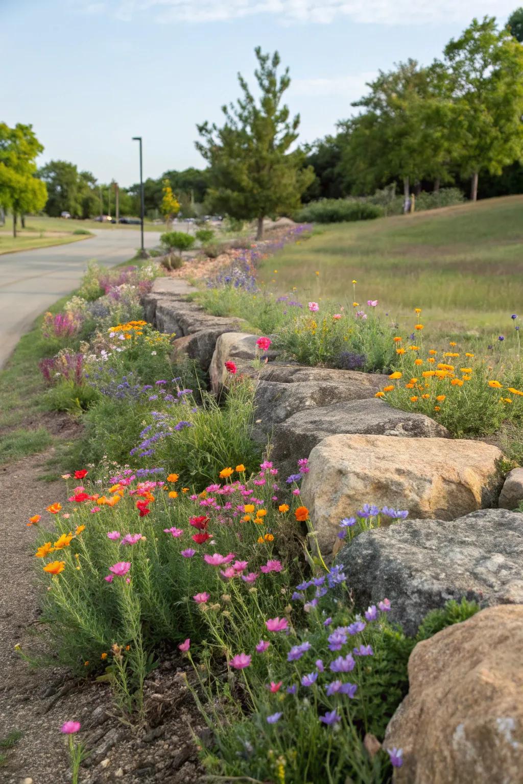 Wildflowers add a splash of natural color.