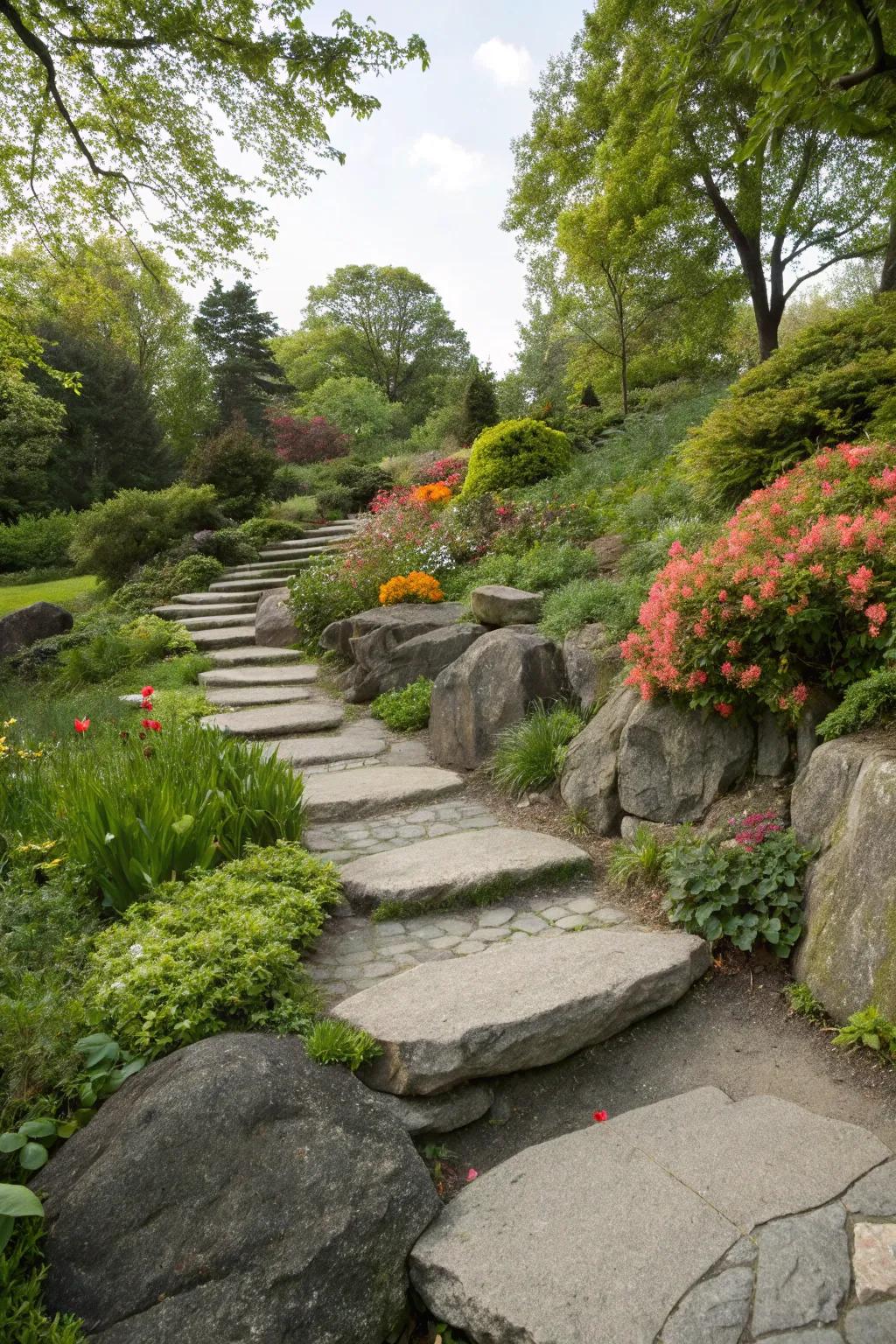 Stepping stones add charm and function.