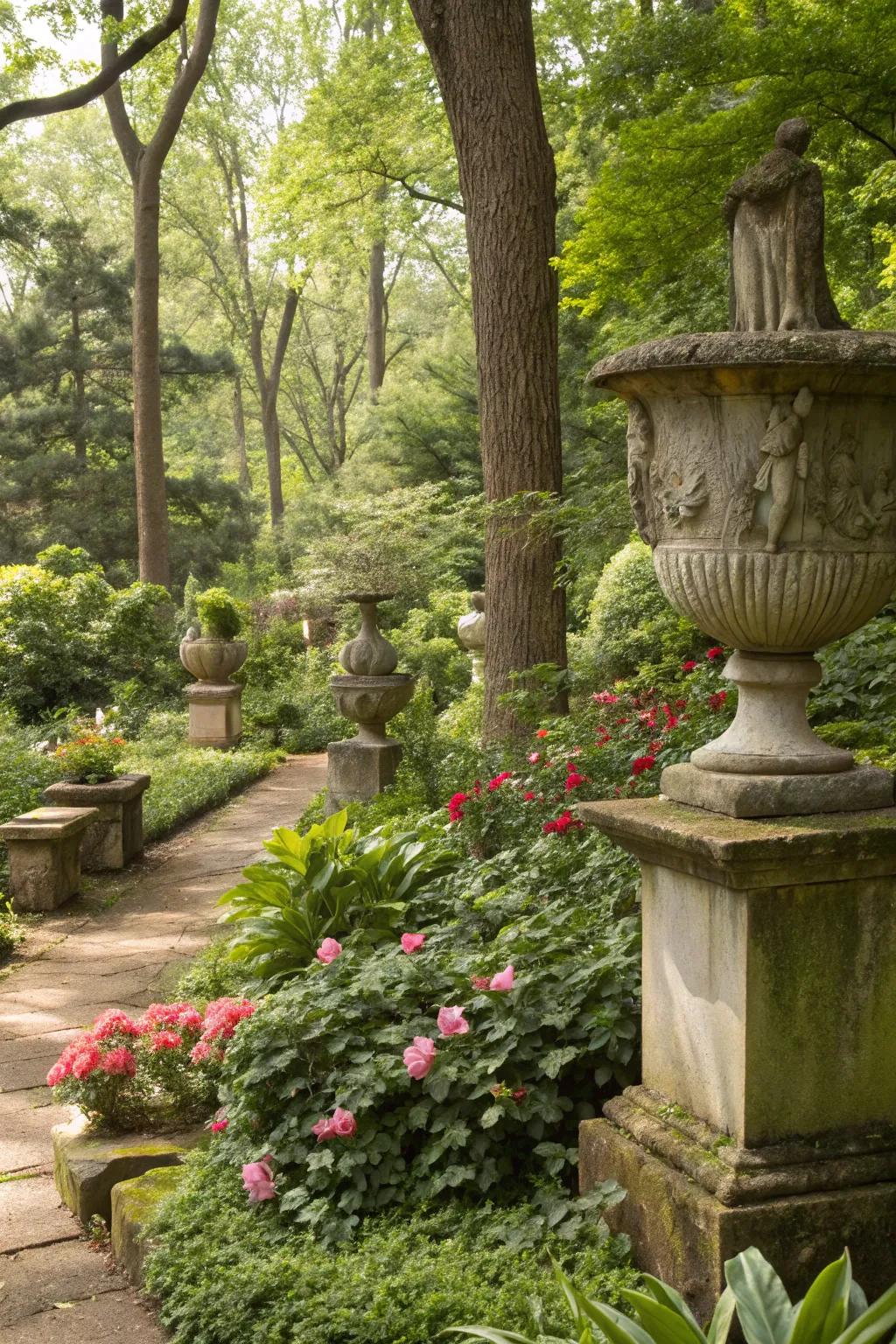 Sculptural elements add artistic flair and focus.