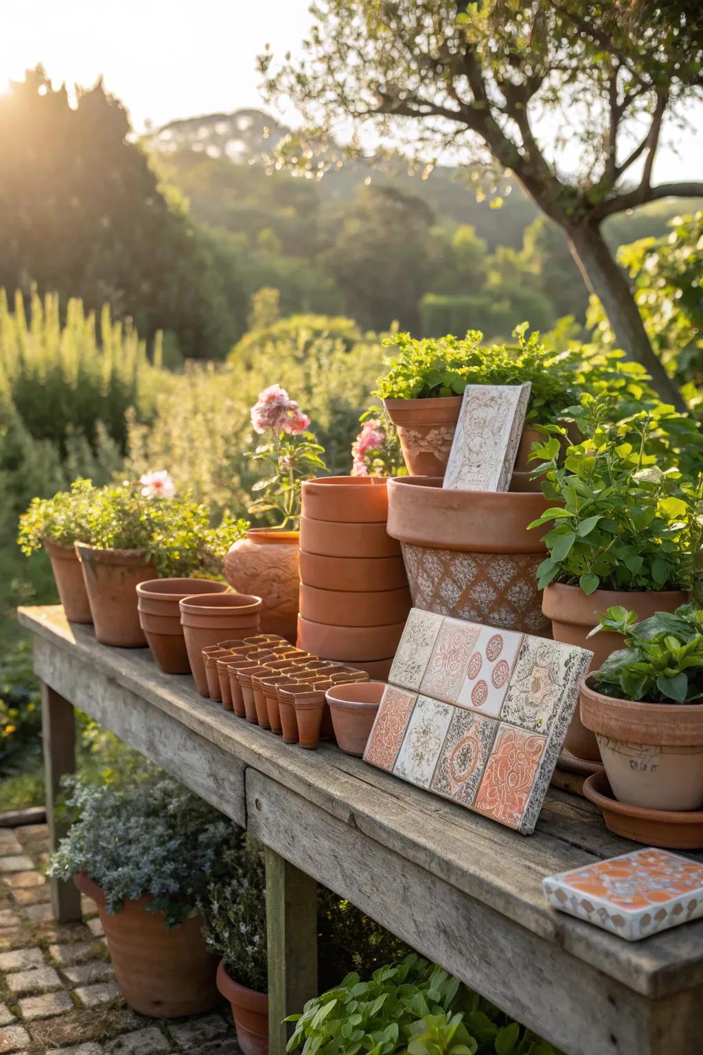 Terracotta elements add warmth and authenticity.