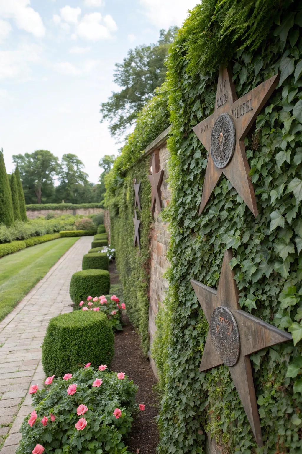 Antique embellishments bring character to a rustic garden.