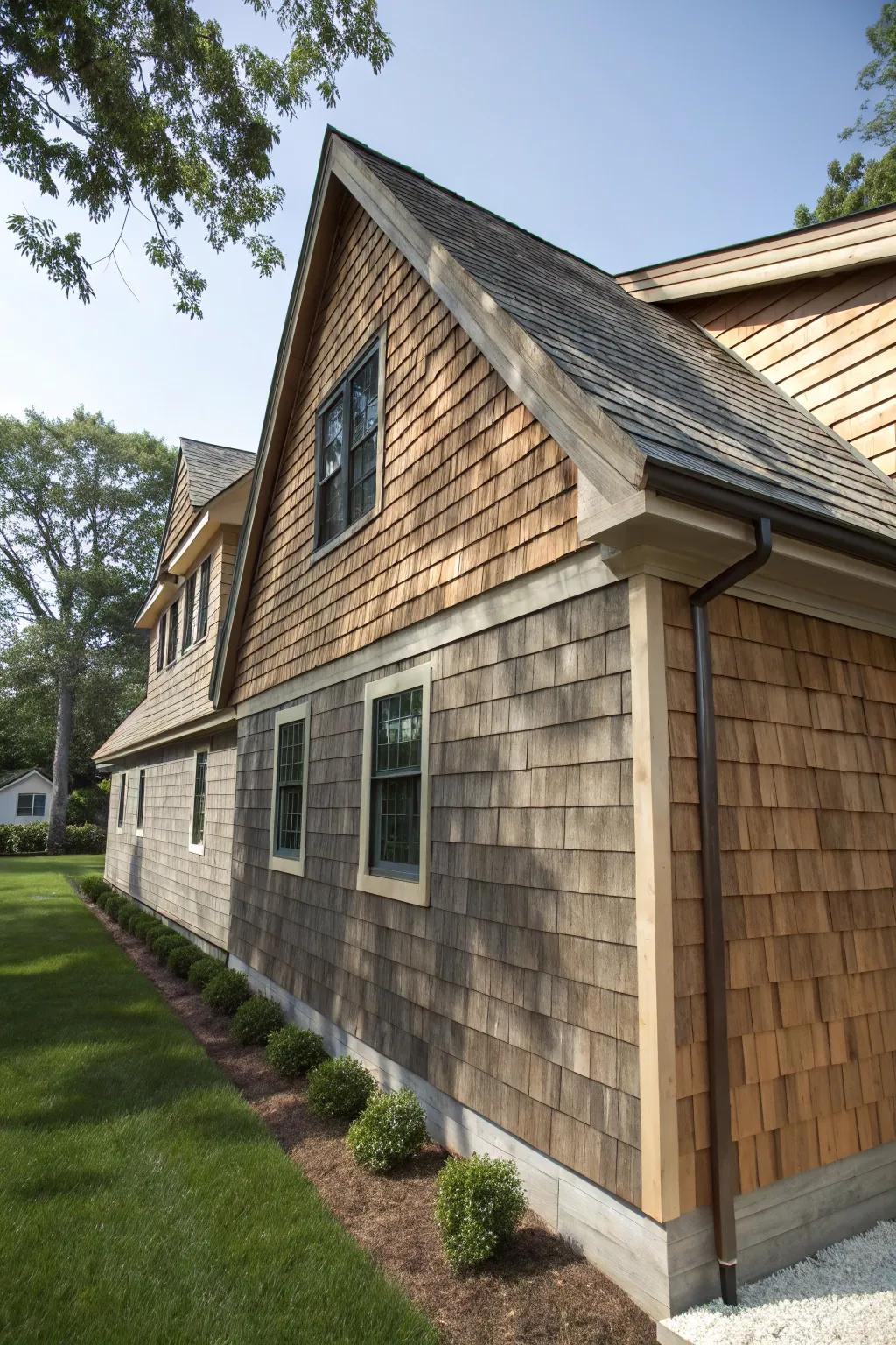 A harmonious blend of textures brings depth and character to this home.