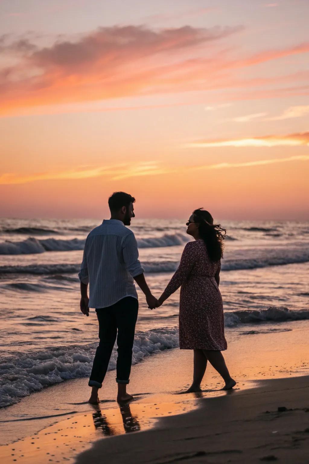 Capture the romance with a sunset beach photoshoot.
