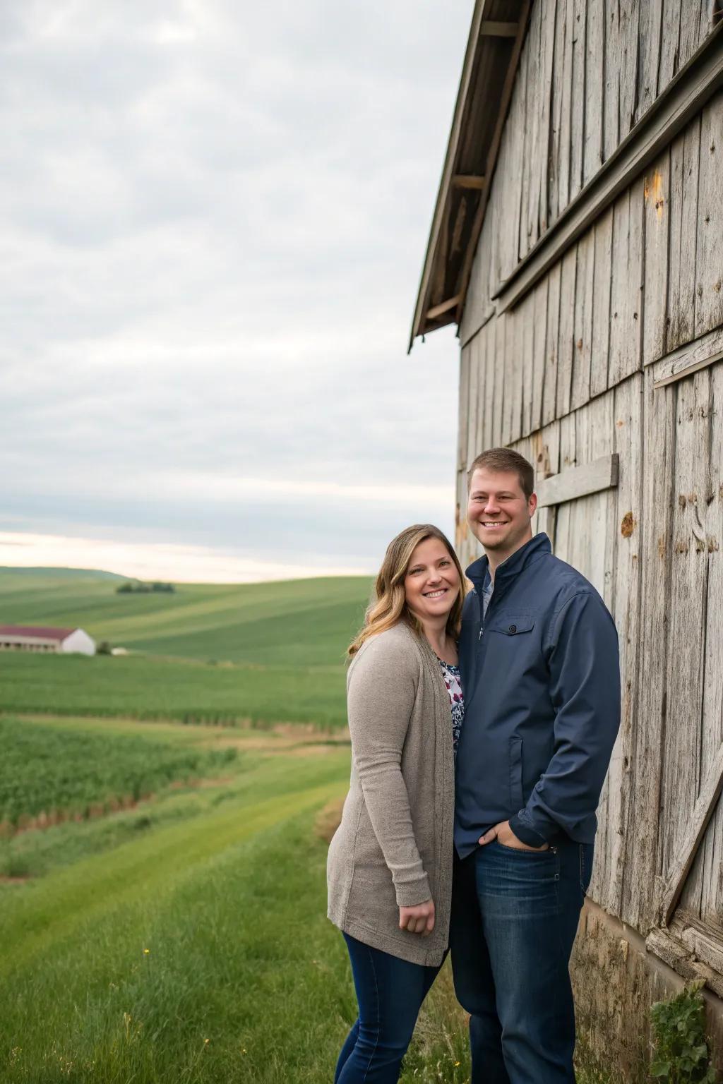 Add charm to your photos with a rustic barn setting.