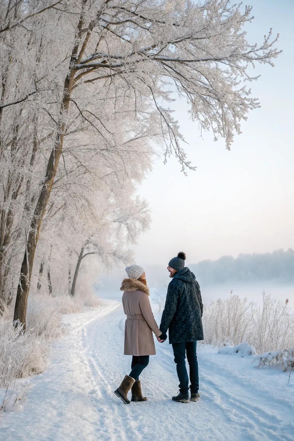 Embrace the magic of winter with a snow-covered wedding shoot.