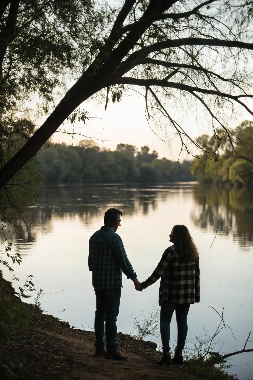 Find serenity and beauty with a riverside wedding shoot.