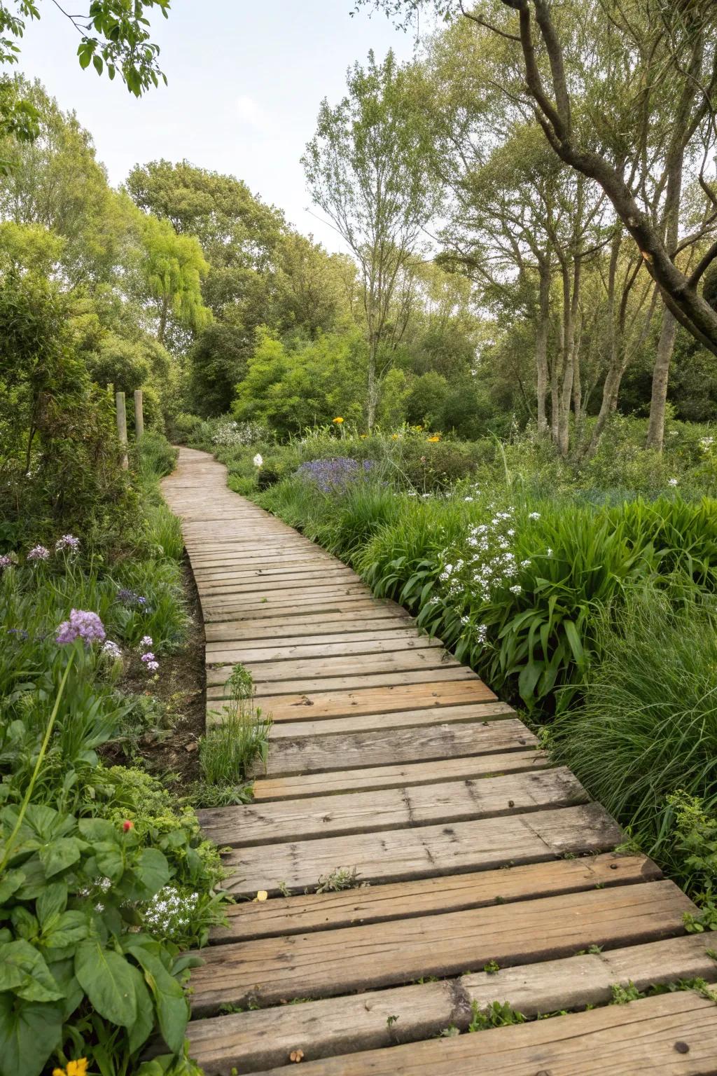 Eco-friendly timber walkways enhance beauty and sustainability.