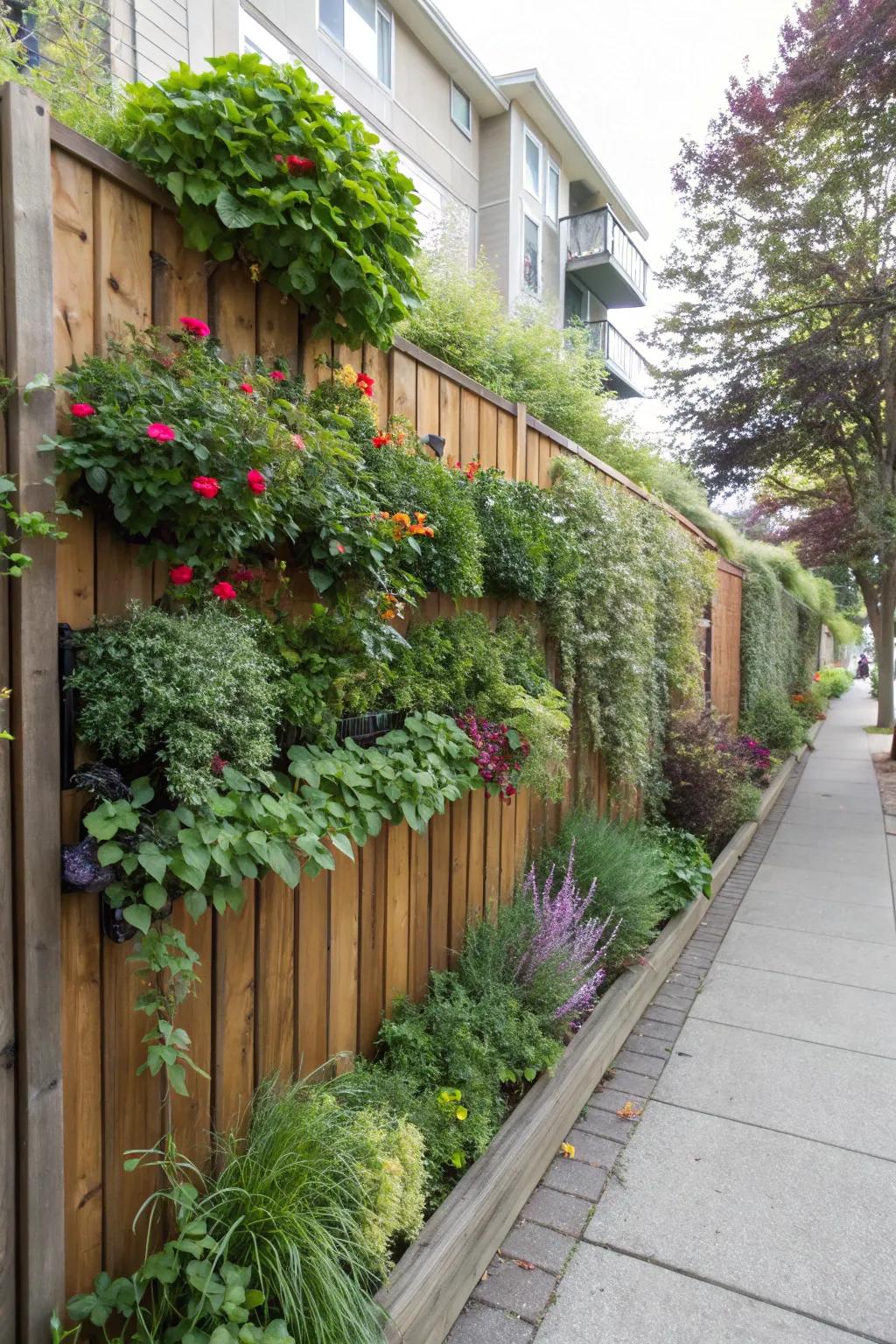 A thriving vertical garden that maximizes vertical space.