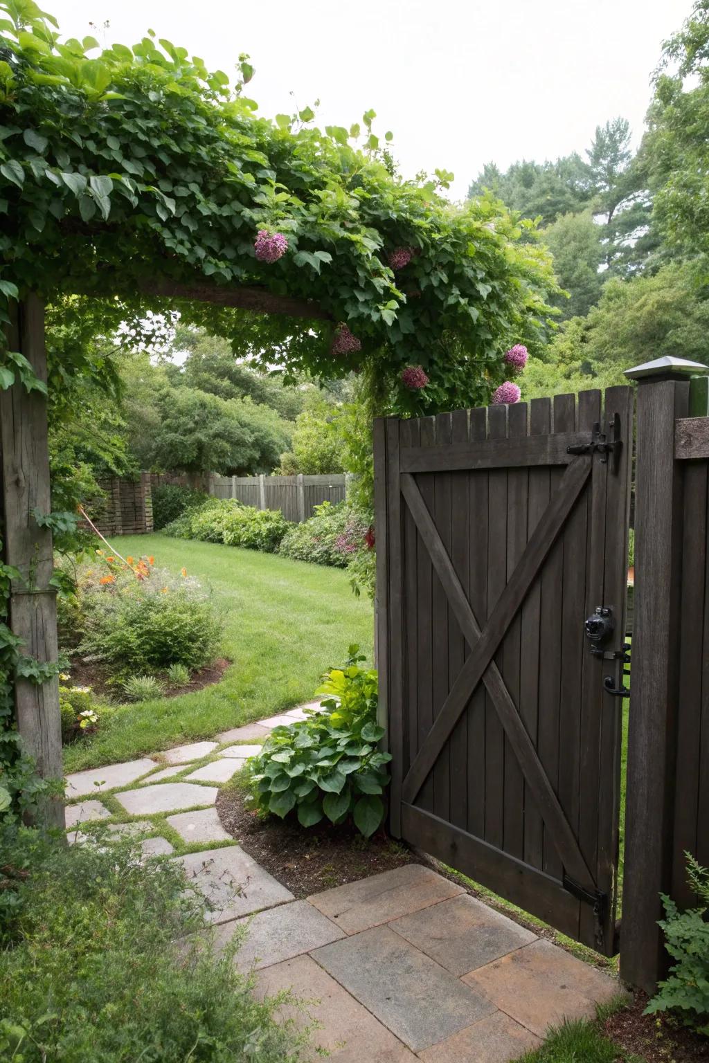 Enjoy privacy with a solid panel bifold gate.