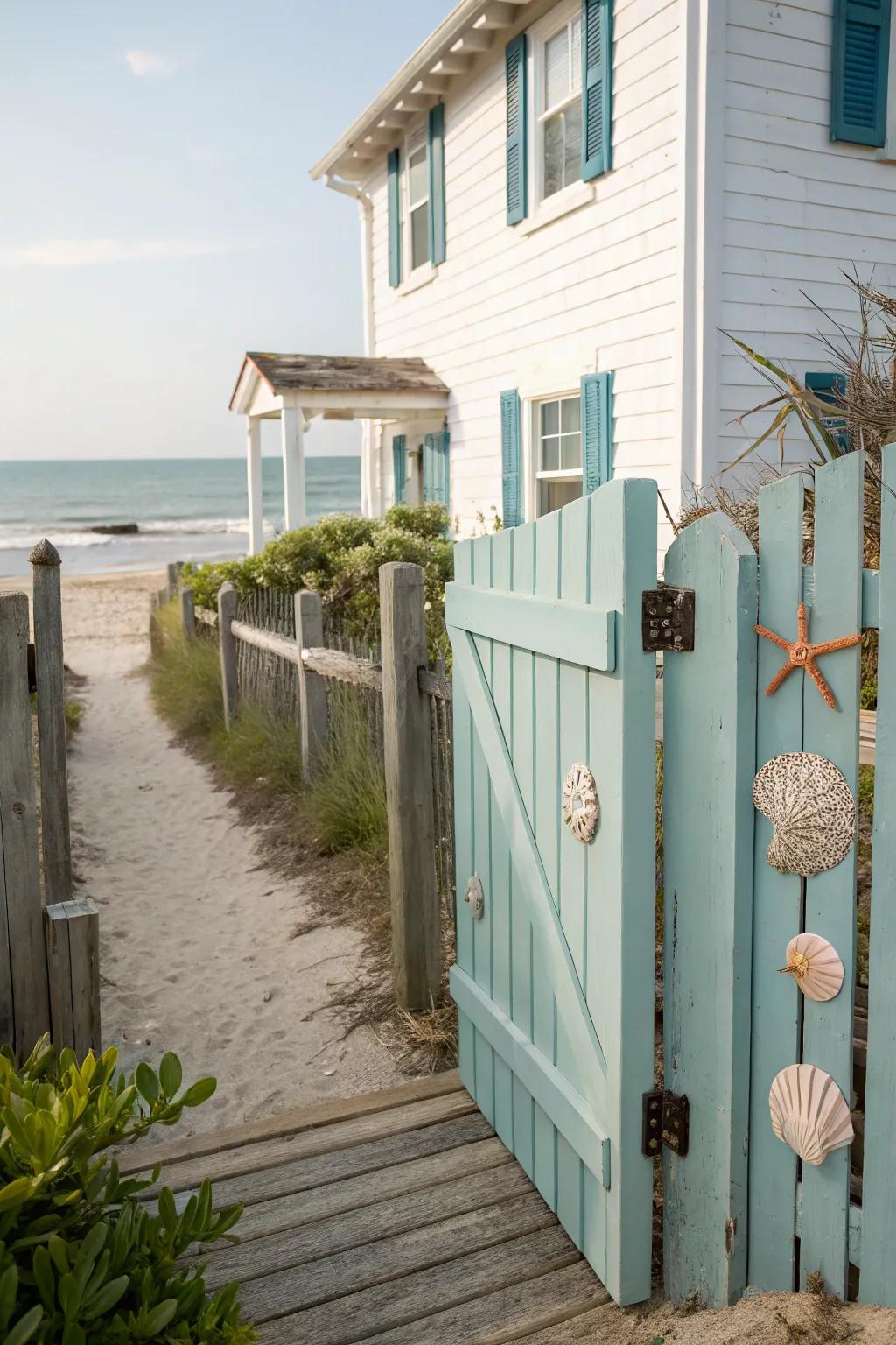 Capture the essence of the sea with a coastal-themed bifold gate.