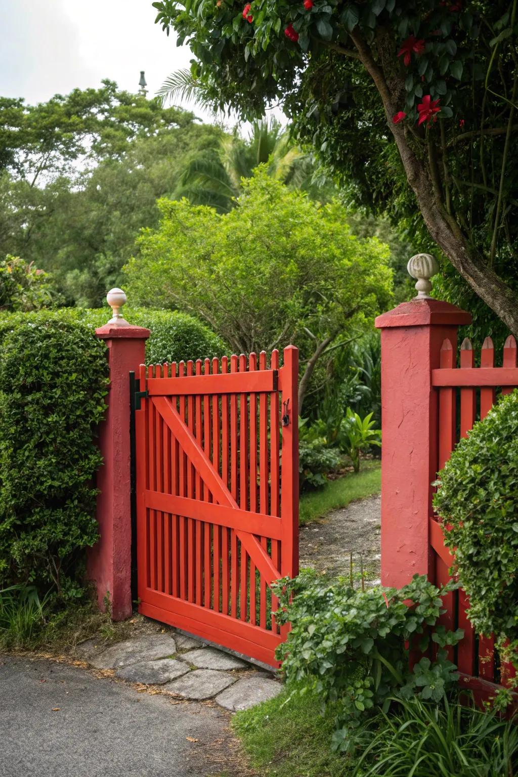 Make a statement with a bold color on your bifold gate.