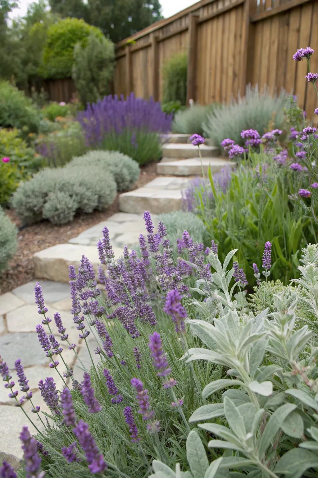A sensory garden with fragrant and textured plants.