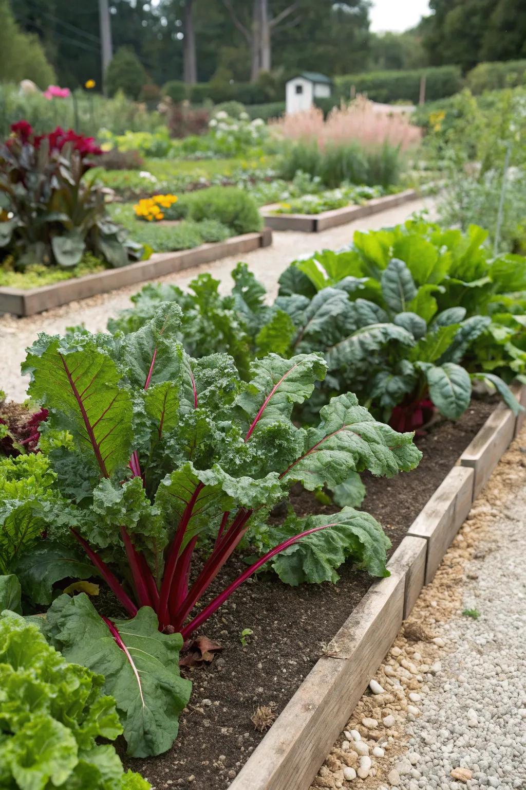 Edible crops like kale and beets thrive in the fall.