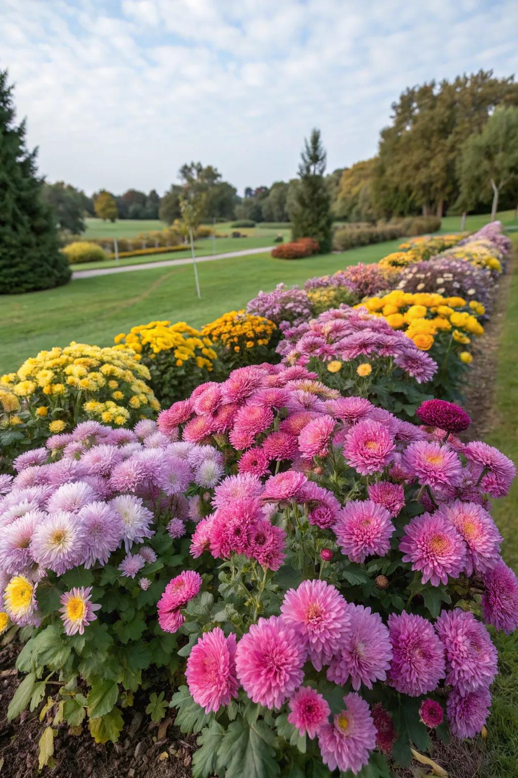 Chrysanthemums and asters bring a lively vibe to any fall garden.