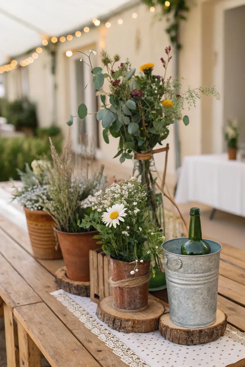 Eco-friendly decor blending beautifully with nature.